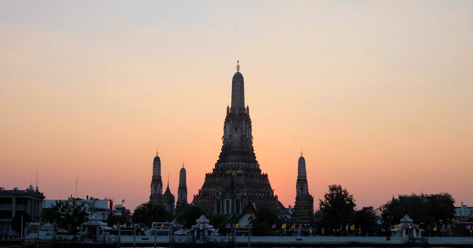 Wat Arun temple at sunset in Bangkok, Thailand